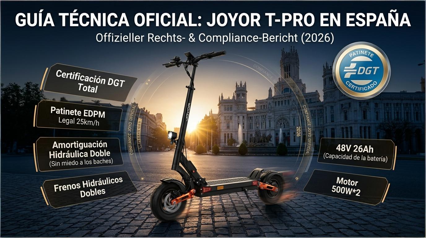 Joyor T-PRO Review: El Patinete Eléctrico Homologado por la DGT con 90km de Autonomía