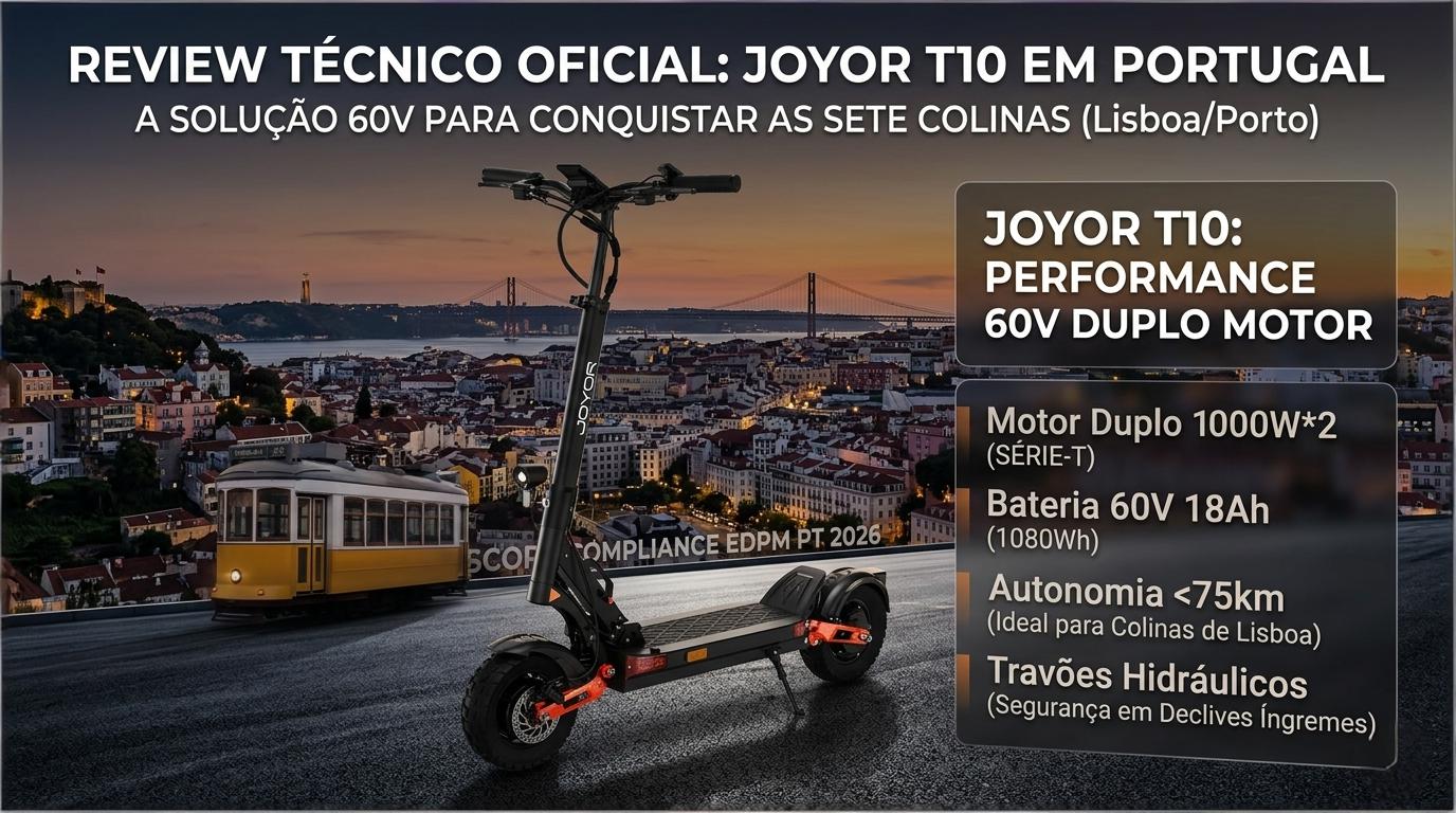 Review Joyor T10: A Trotinete Elétrica 60V de Motor Duplo para Portugal